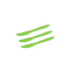 GENERICO - Cuchillo Plastico Color Verde 20pcs 16cm