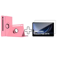 JOIGO - Carcasa Giratoria + Lamina Para Samsung S9 Fe 10.9 Pulg Rosa
