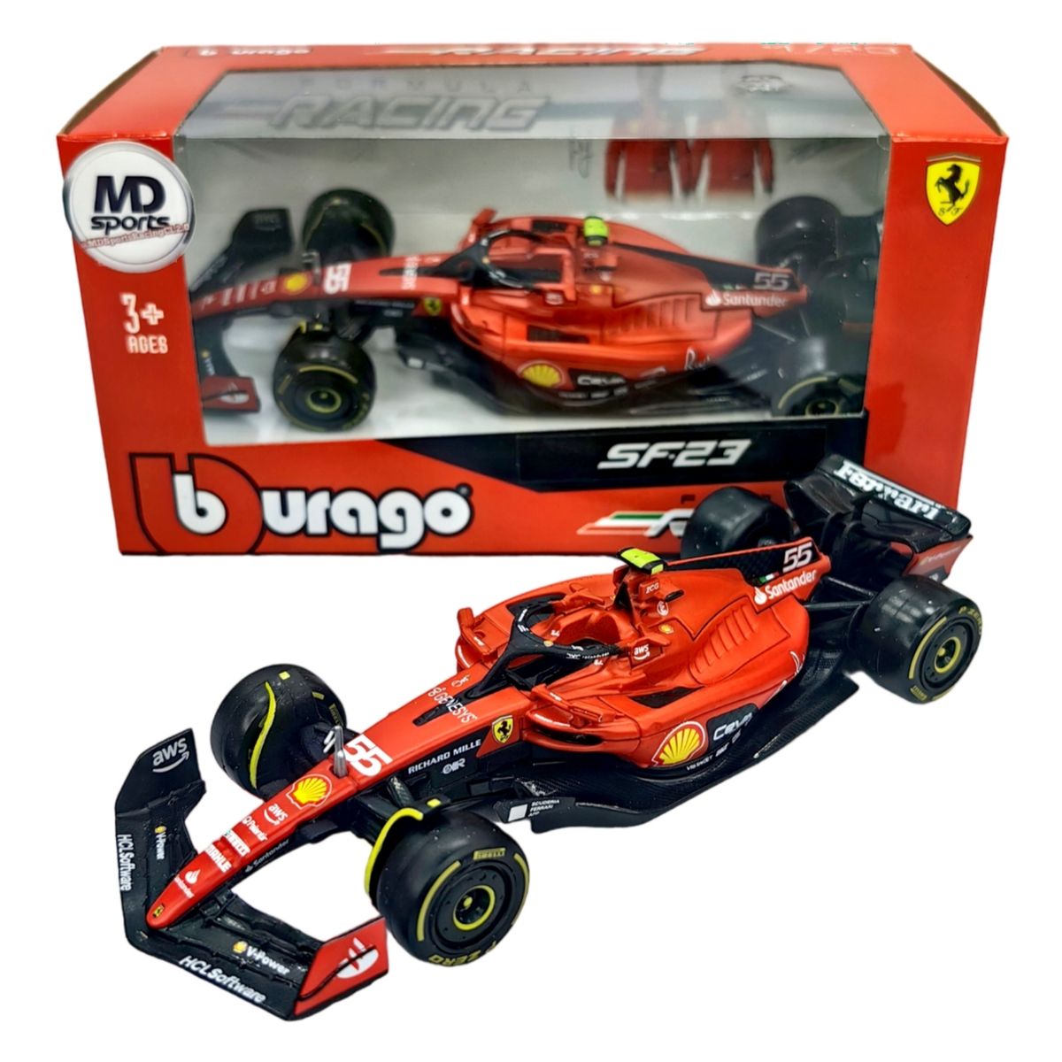BBURAGO - Auto F1 Ferrari SF-23 2023 #55 Carlos Sainz Caja Normal 1:43