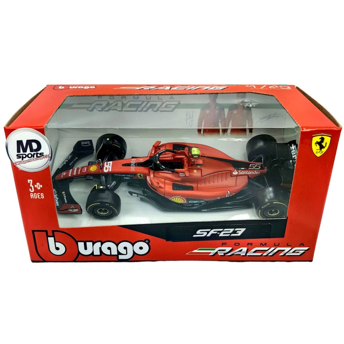 BBURAGO - Auto F1 Ferrari SF-23 2023 #55 Carlos Sainz Caja Normal 1:43
