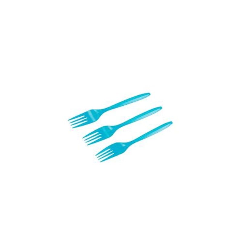 GENERICO - Tenedor Plastico Color Celeste 20pcs 14cm