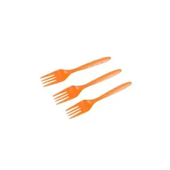 GENERICO - Tenedor Plastico Color Naranja 20pcs 14cm