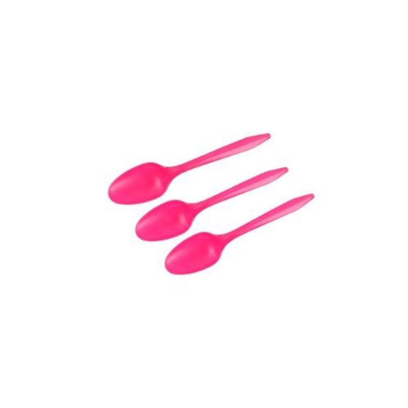 GENERICO - Cucharas Plasticas Color Fucsia 20pcs 14cm