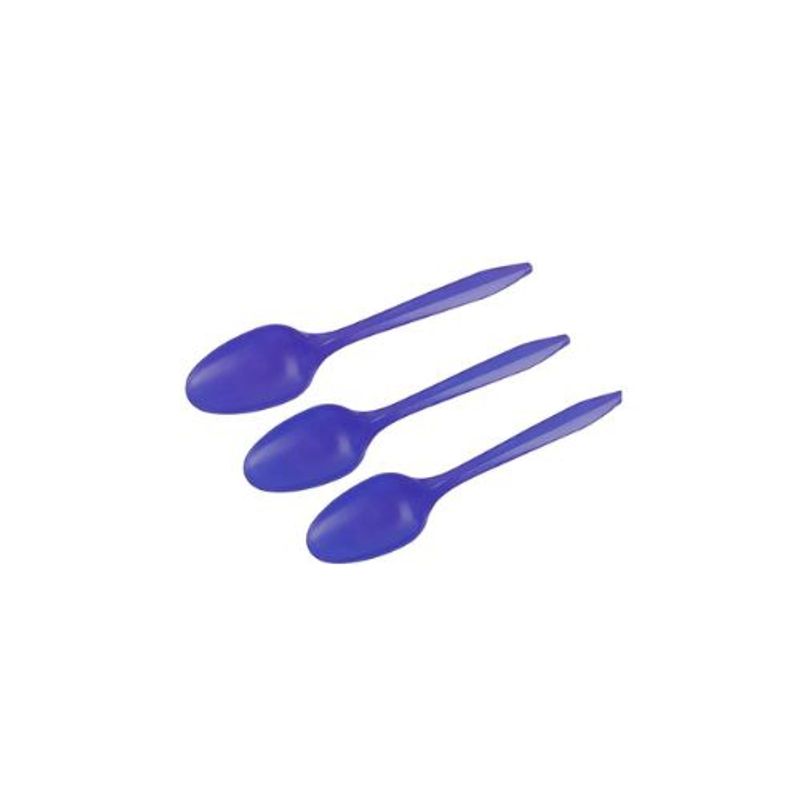 GENERICO - Cucharas Plasticas Color Azul 20pcs 14cm