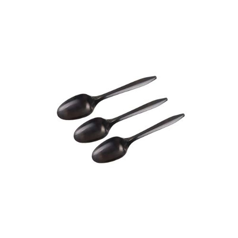 GENERICO - Cucharas Plasticas Color Negro 20pcs 14cm