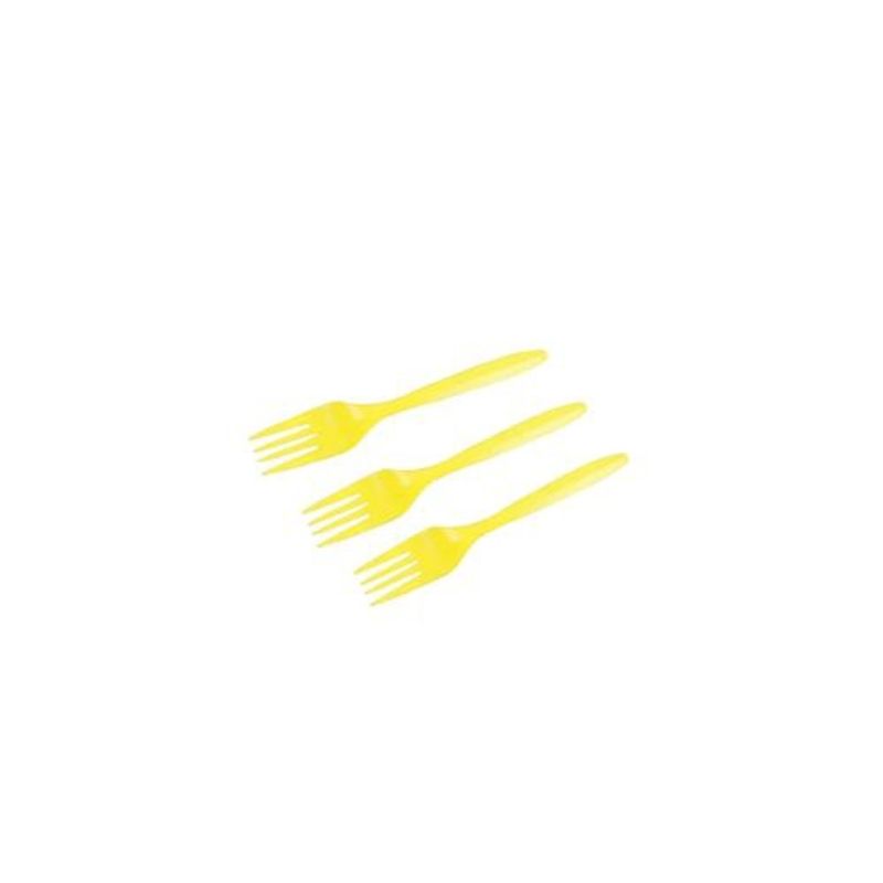 GENERICO - Tenedores Plasticos Color Amarillo 20pcs 14cm