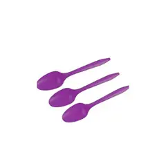 GENERICO - Cucharas Plasticas Color Morado 20pcs 14cm