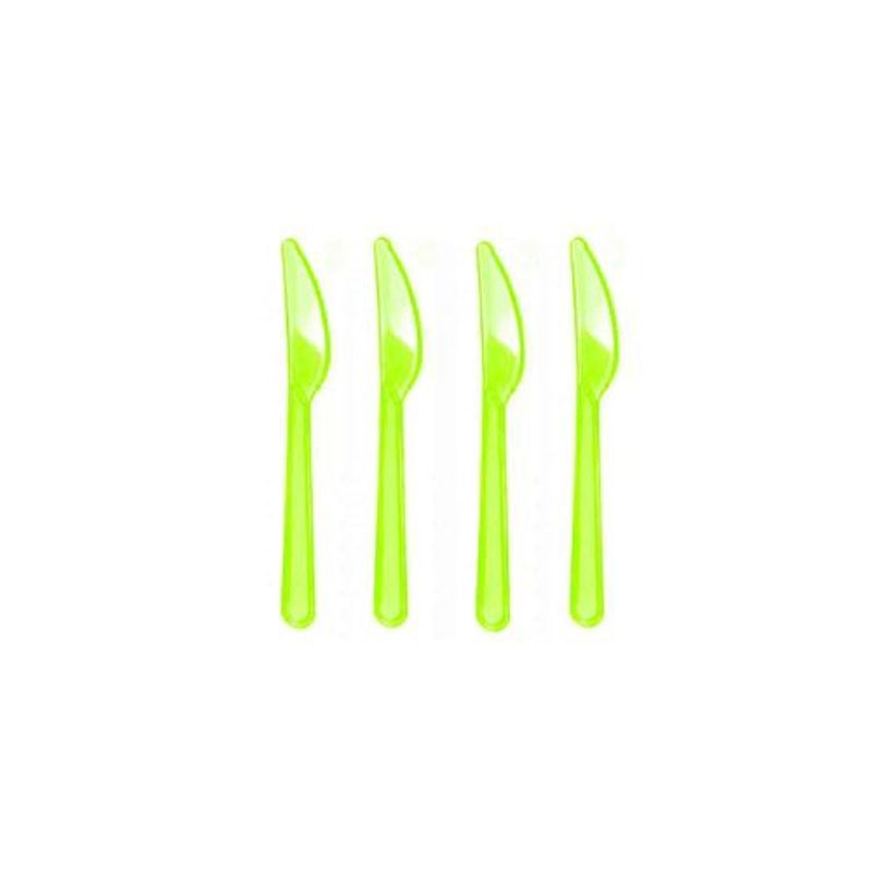 GENERICO - Cuchillos Plasticos Color Amarillo 12pcs 17cm