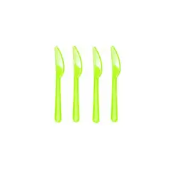 GENERICO - Cuchillos Plasticos Color Amarillo 12pcs 17cm