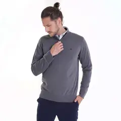 POTROS - Sweater Half Zipper Gris oscuro