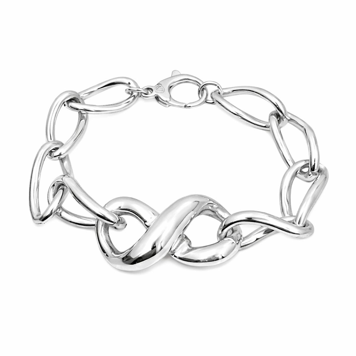 JOYAS MYTOKE - Pulsera Infinito Grande Plata Fina 925 Unisex