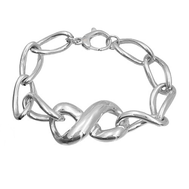 JOYAS MYTOKE - Pulsera Infinito Grande Plata Fina 925 Unisex