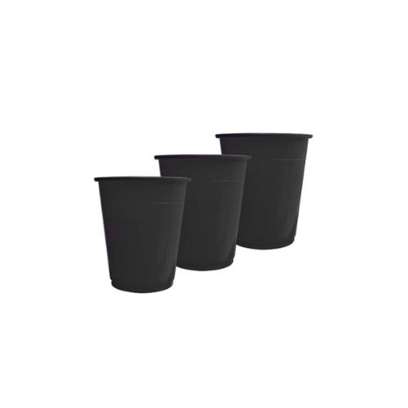 GENERICO - Vaso Plastico Negro 250ml 25pcs