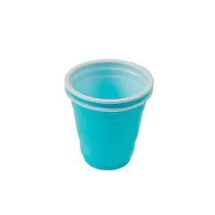 GENERICO - Vaso Plastico Color Celeste 60ml 16pcs