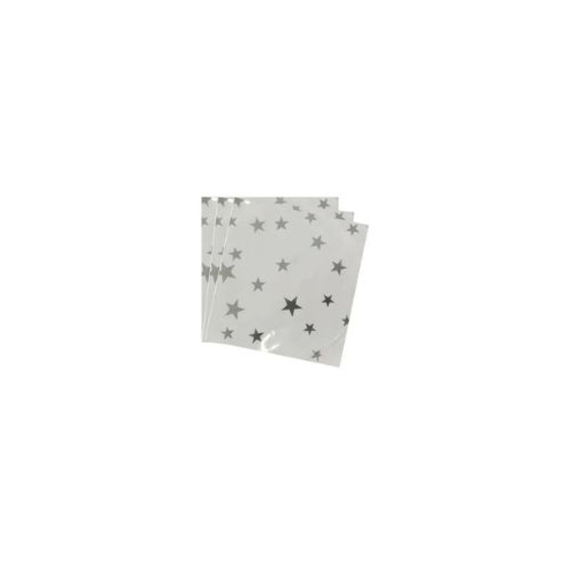GENERICO - Servilletas De Papel Estrellas Plateadas 16pcs 33x33cm