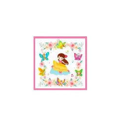 GENERICO - Servilletas De Papel Princesas Mariposas 16pcs 33x33cm