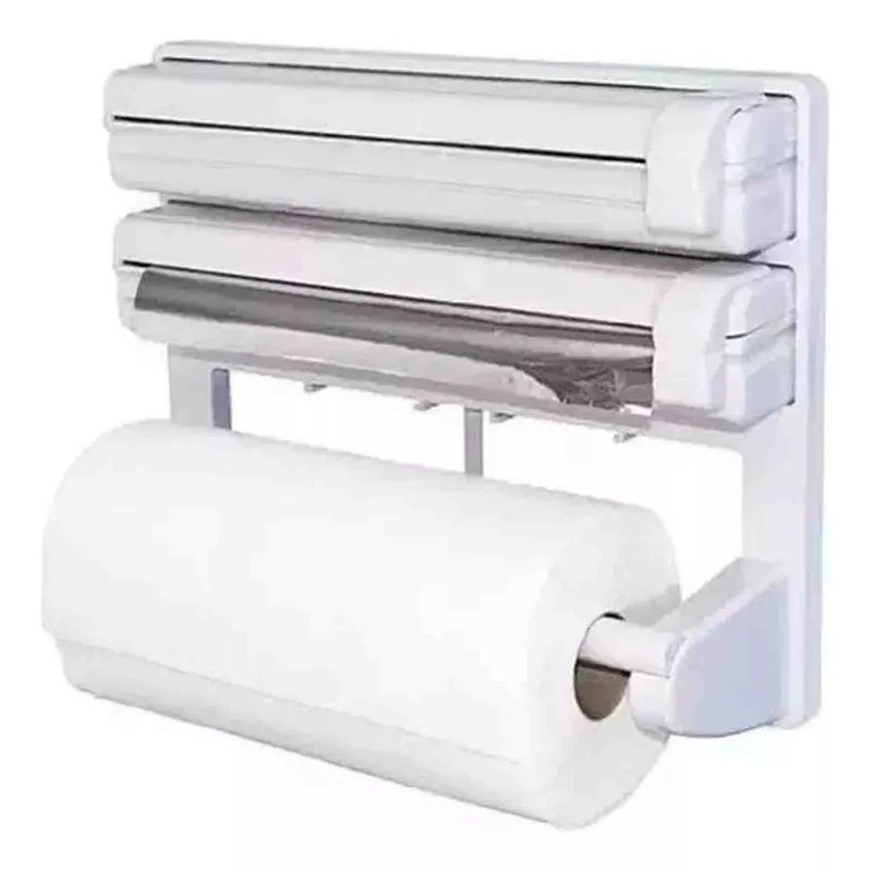 GENERICO - Dispensador Corta Fácil Triple Papel De Cocina Toalla Absorbente.