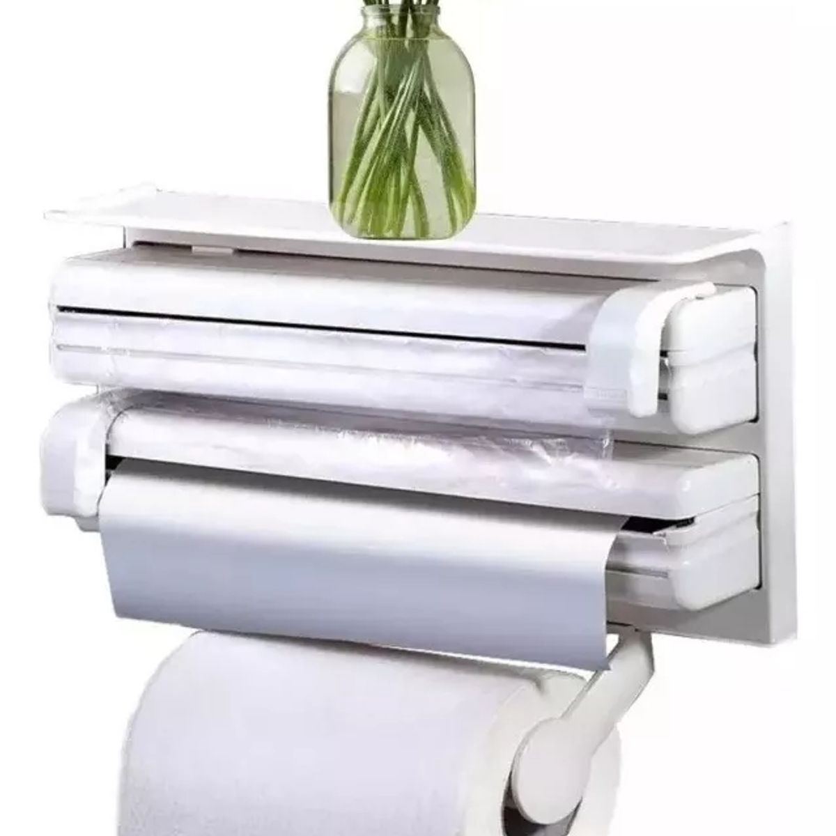 GENERICO - Dispensador Corta Fácil Triple Papel De Cocina Toalla Absorbente.