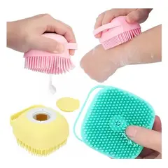 GENERICO - Cepillo de Baño Masajeador Dispensador para Mascotas 2 en 1