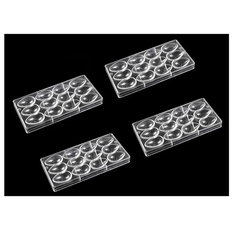 GENERICO - Pack 4 Moldes Chocolate Molde Policarbonato Chocolate Huevo Pascua