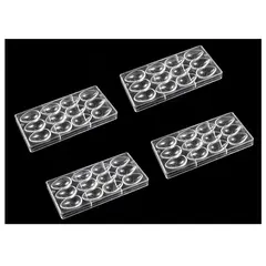 GENERICO - Pack 4 Moldes Chocolate Molde Policarbonato Chocolate Huevo Pascua