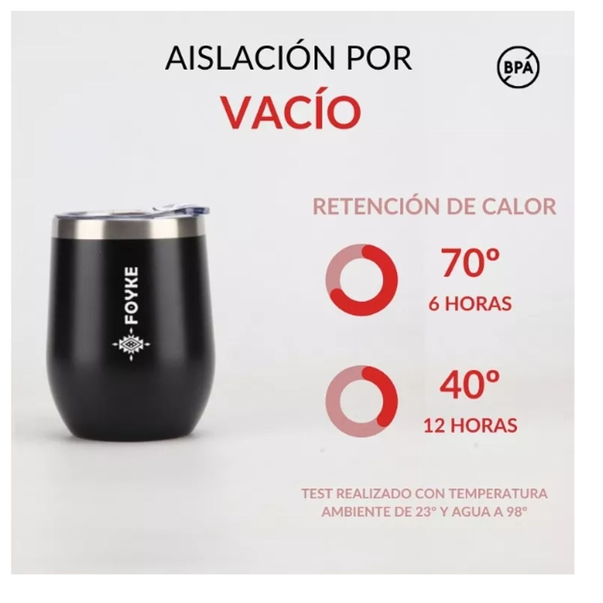 GENERICO - Vaso Térmico Foyke - Aislación Por Vacío - 320 Ml