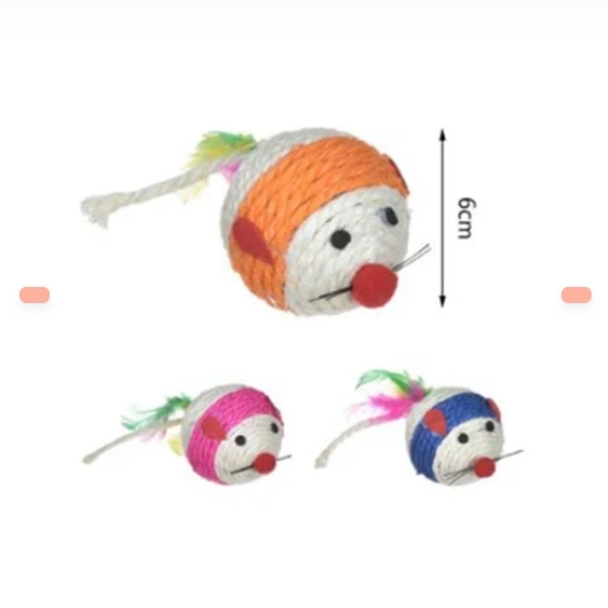 GENERICO - Raton Grande Juguete Para Gatos 6Cm