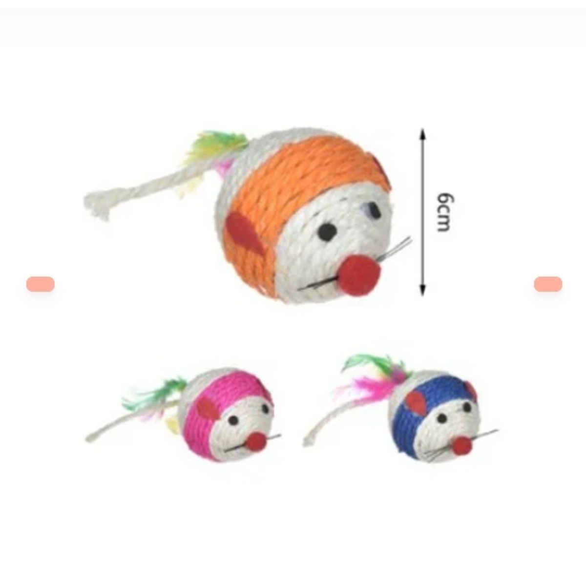 GENERICO - Raton Grande Juguete Para Gatos 6Cm