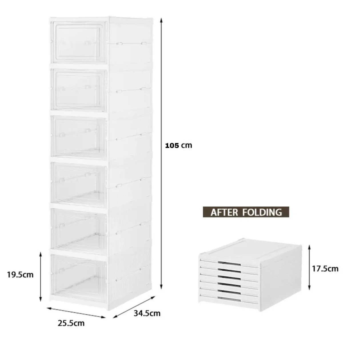 ACTUAL - Zapatero Plegable Organizador De Zapatos 6 Compartimentos Acrílico