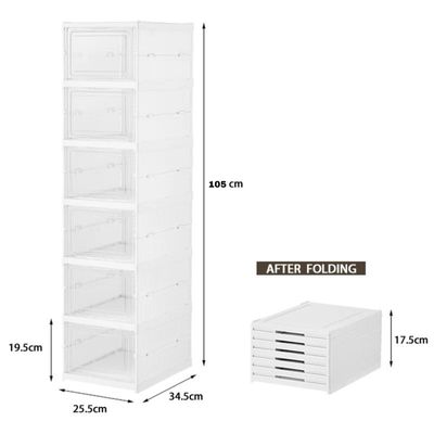 Imagen 2 del producto Zapatero Plegable Organizador De Zapatos 6 Compartimentos Acrílico