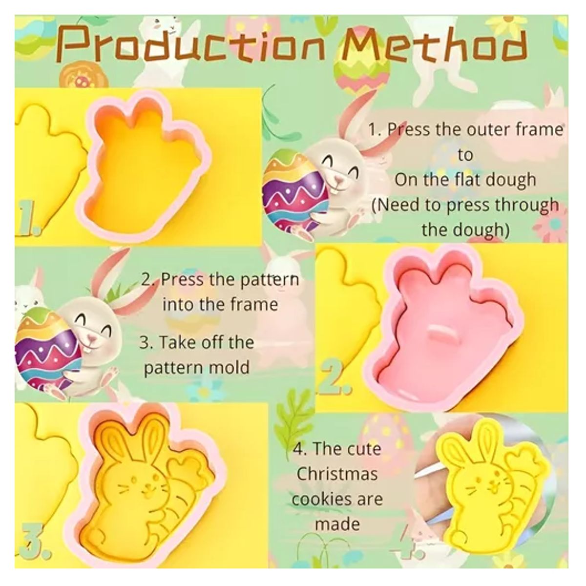 PASTELERIUSCL - Cortador Galleta Pascua Moldes Galleta 3d Cortadores Galleta