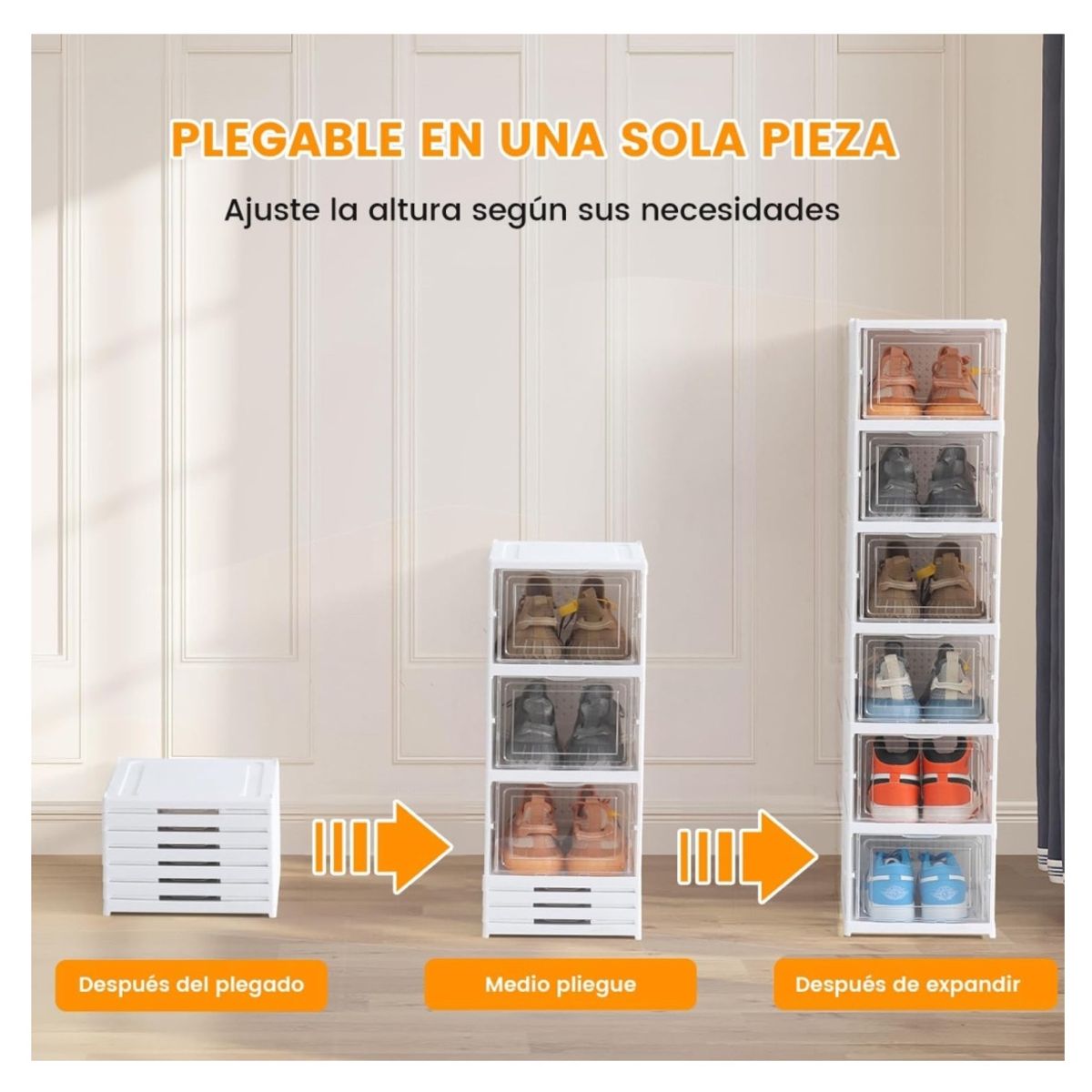 ACTUAL - Zapatero Plegable Organizador De Calzado 6 En 1 Extra Resistente