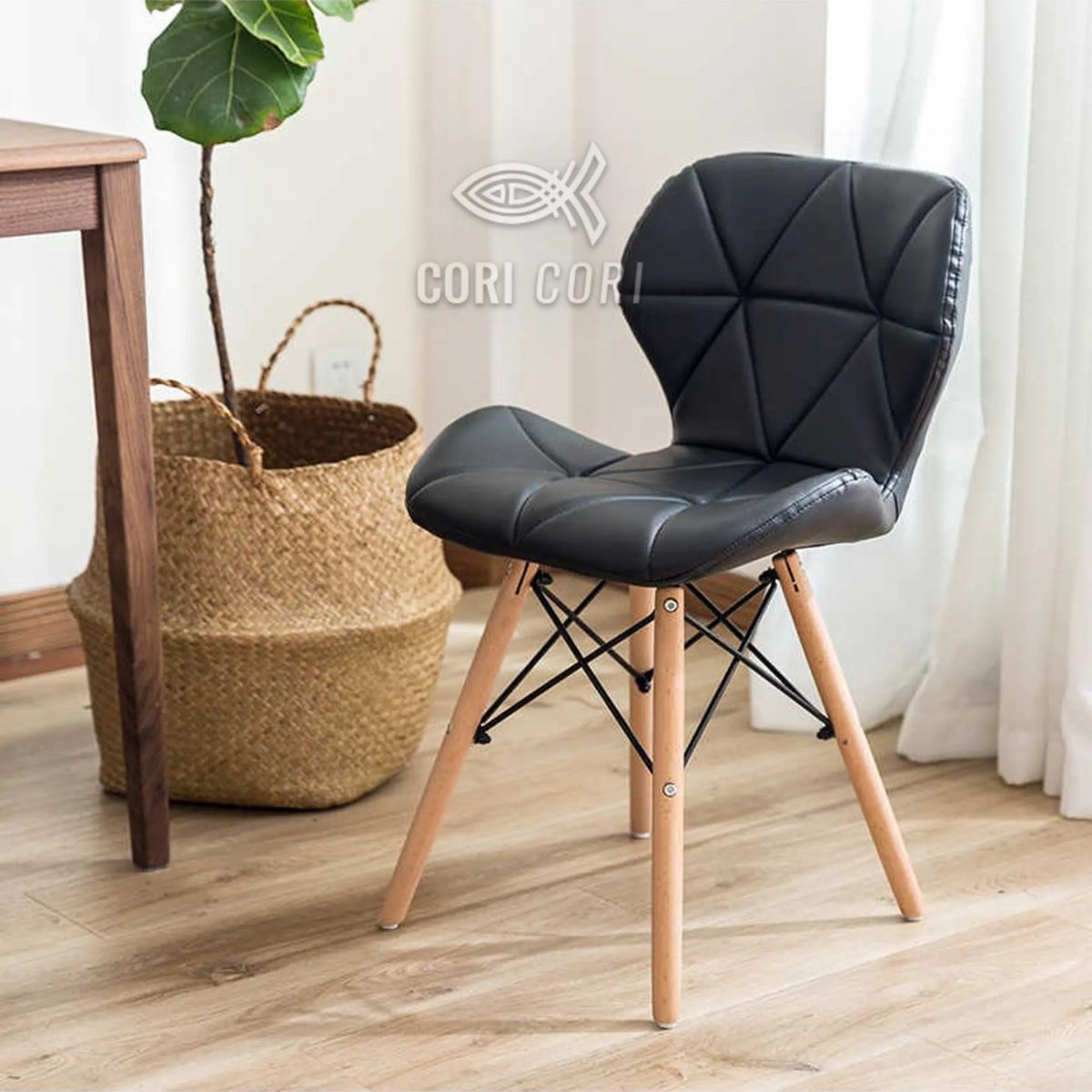 CORI CORI - Pack Sillas Mariposas Eames Negro + Mariposa Escritorio Gris