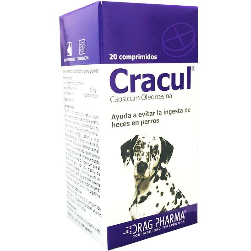 DRAG PHARMA - Cracul®- 20 Comprimidos. Evita la ingesta de heces