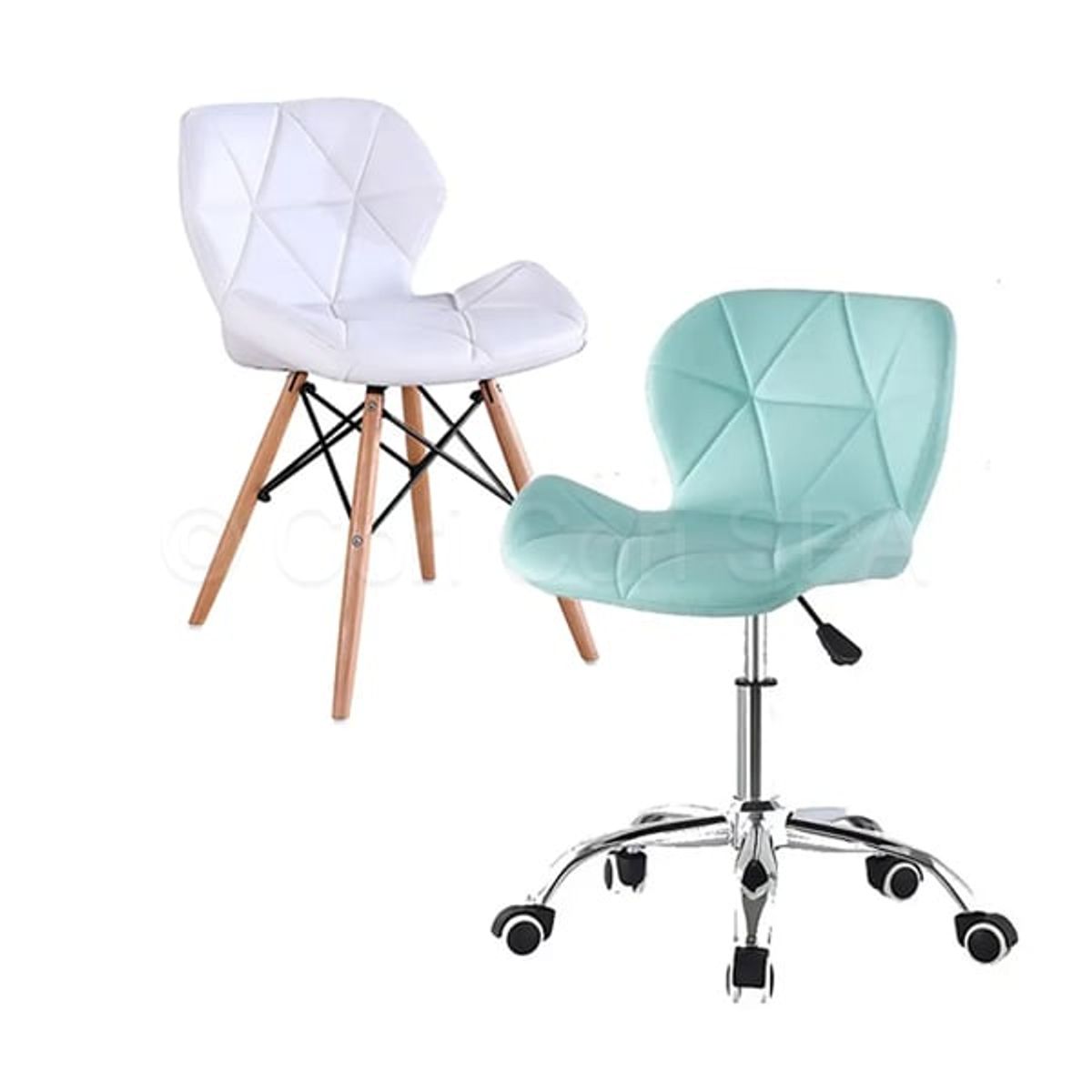 CORI CORI - Pack Sillas Mariposas Eames Blanco + Mariposa Escritorio Menta