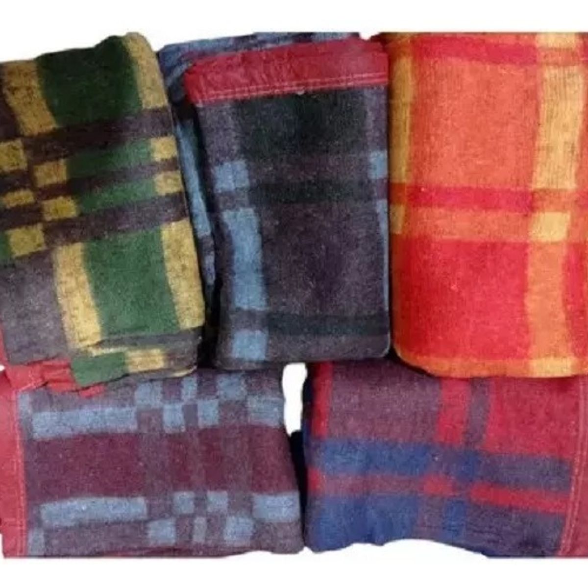 GENERICO - Frazada Lanilla 1 Plaza 1/2 Diseño Geometrico Clasico