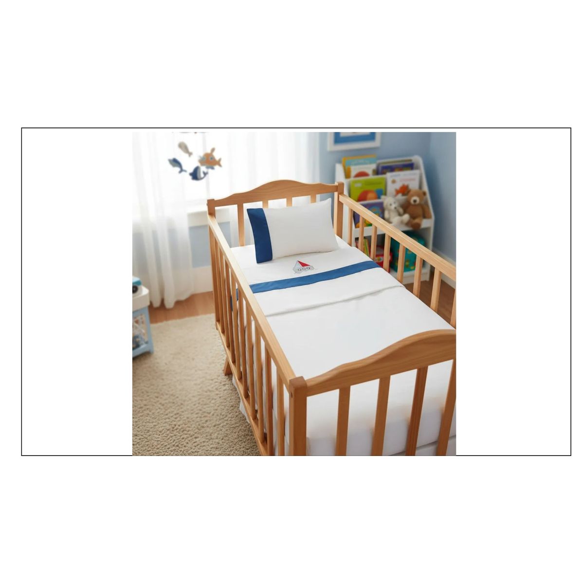 ENCANTO - Sábanas Cuna Algodón Bordado Marinero 1.40 x 90 m.Envio Gratis