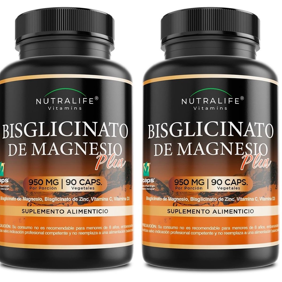 NUTRALIFE - Bisglicinato / Glicinato De Magnesio Plus Lf 180 Capsulas 2x90