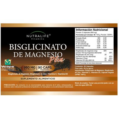 Imagen 2 del producto Bisglicinato / Glicinato De Magnesio Plus Lf 180 Capsulas 2x90