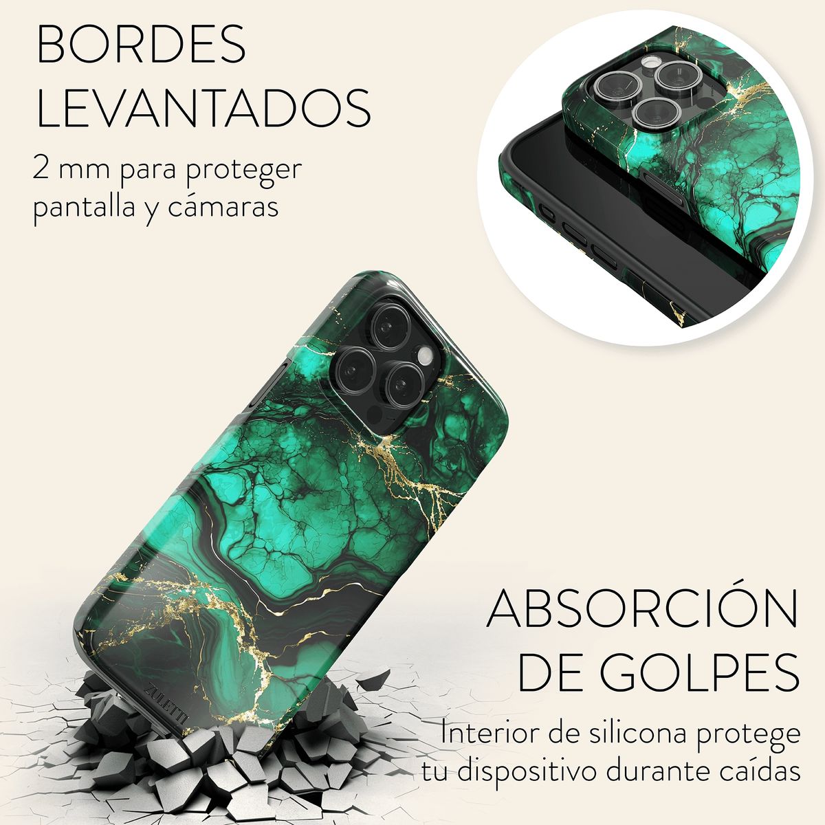 GENERICO - Funda Doble Efecto Mármol Carcasa Brillante para iPhone 12 Pro