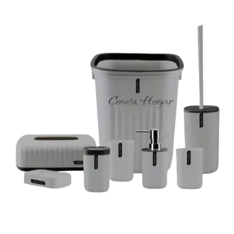 GENERICO - Kit o Set de Accesorios de Baño; 8 artículos