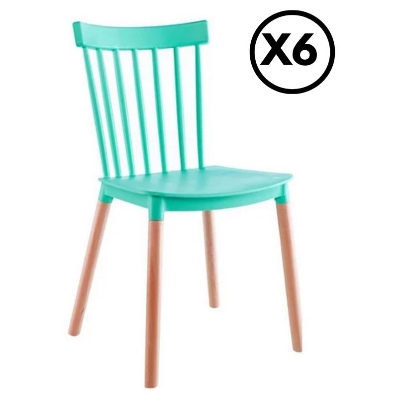 GENERICO - PACK 6 SILLAS WINDSOR MENTA