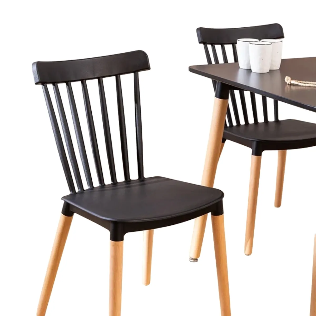 GENERICO - PACK 6 SILLAS WINDSOR NEGRAS