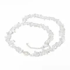 LA GARZA - Collar Mujer Plata Cuarzo Blanco y Perla Cultivada Barroca