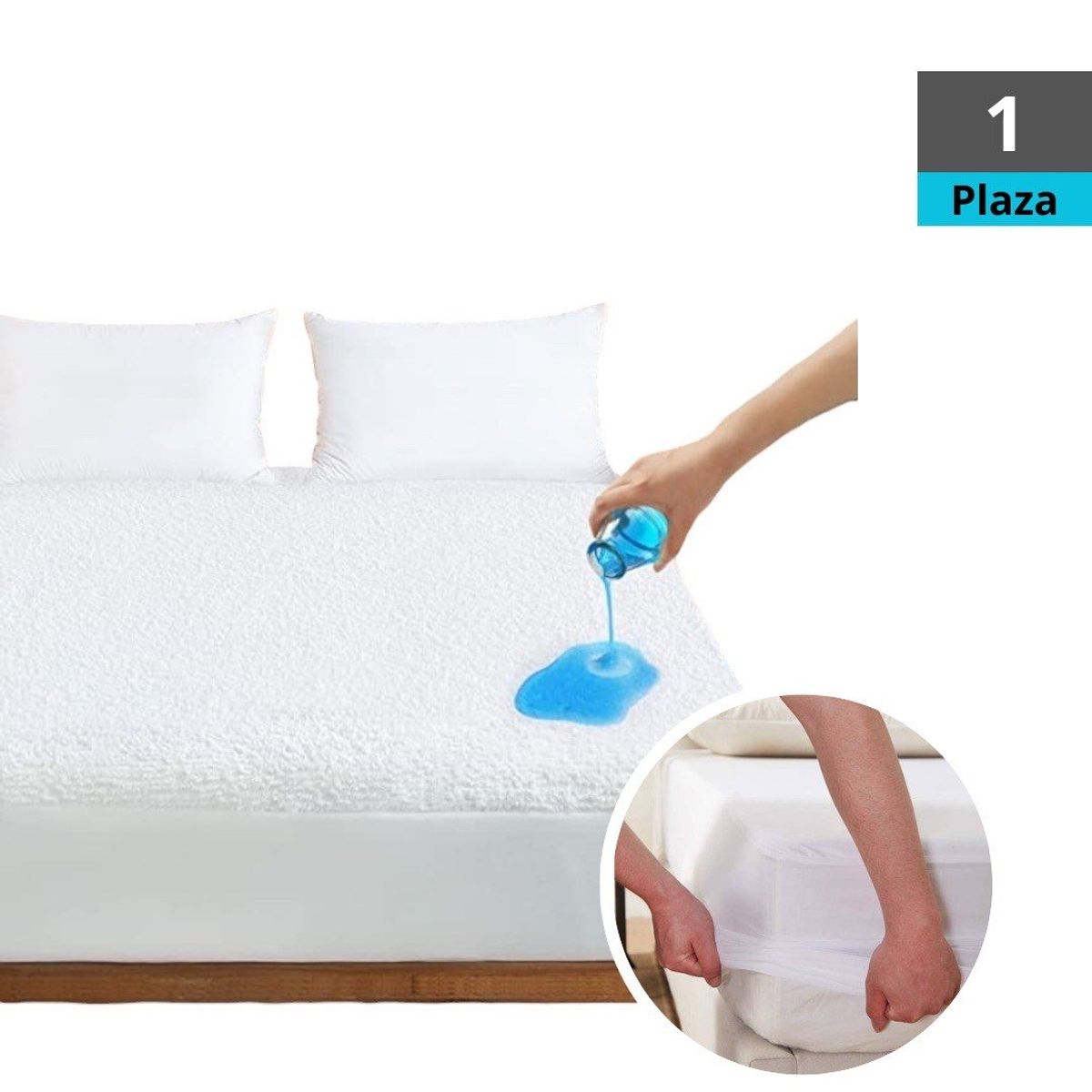 GENERICO - Cubre colchón Impermeable 1 Plaza Básico
