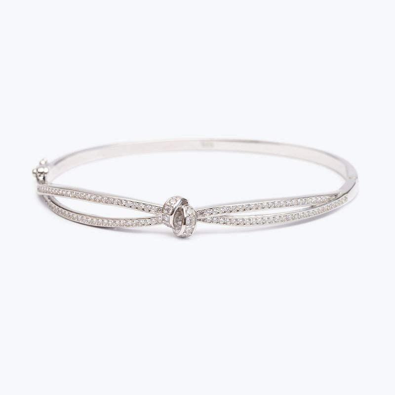 LA GARZA - Pulsera Esclava Mujer Roseta Circones Blancos