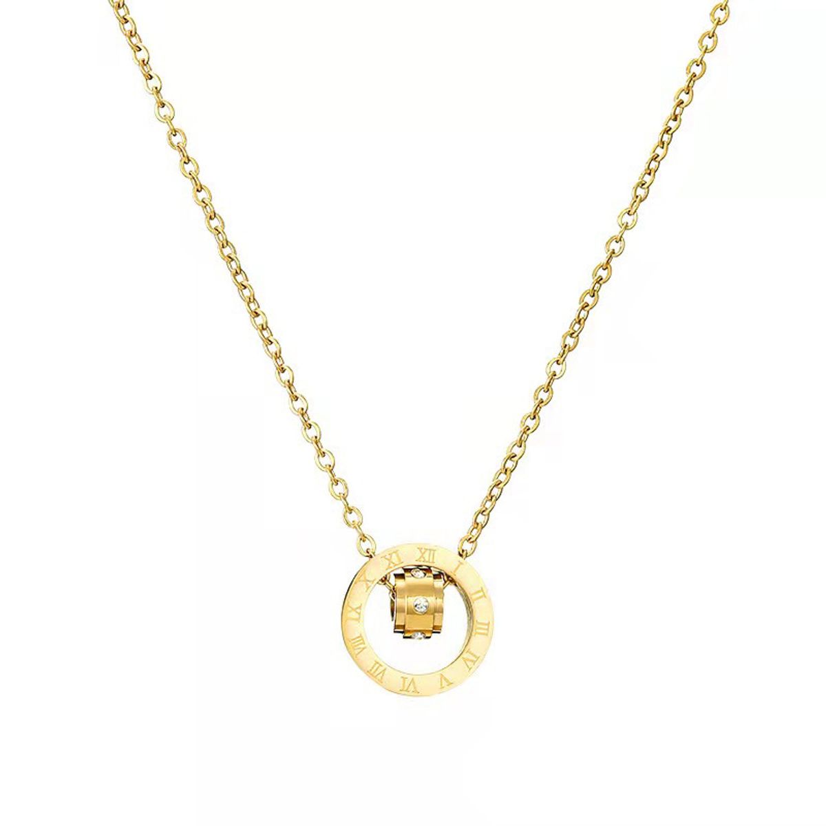 VATYERTY - Collar con diseño de redondo Amarillo Oro