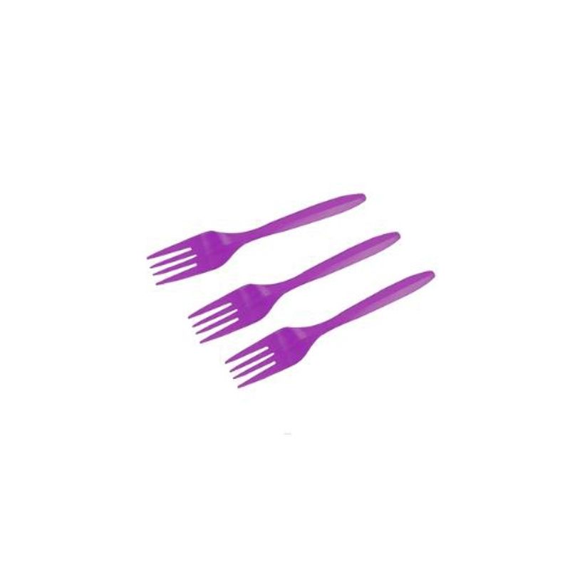 GENERICO - Tenedor Plastico Color Morado 20pcs 14cm