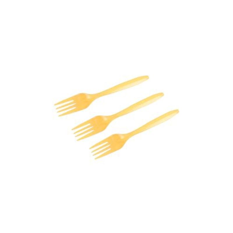 GENERICO - Tenedor Plastico Color Dorado 20pcs 14cm