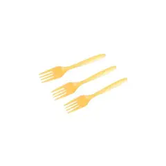 GENERICO - Tenedor Plastico Color Dorado 20pcs 14cm